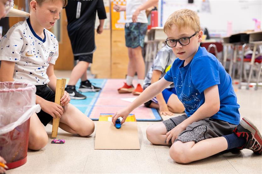 Students learn about friction